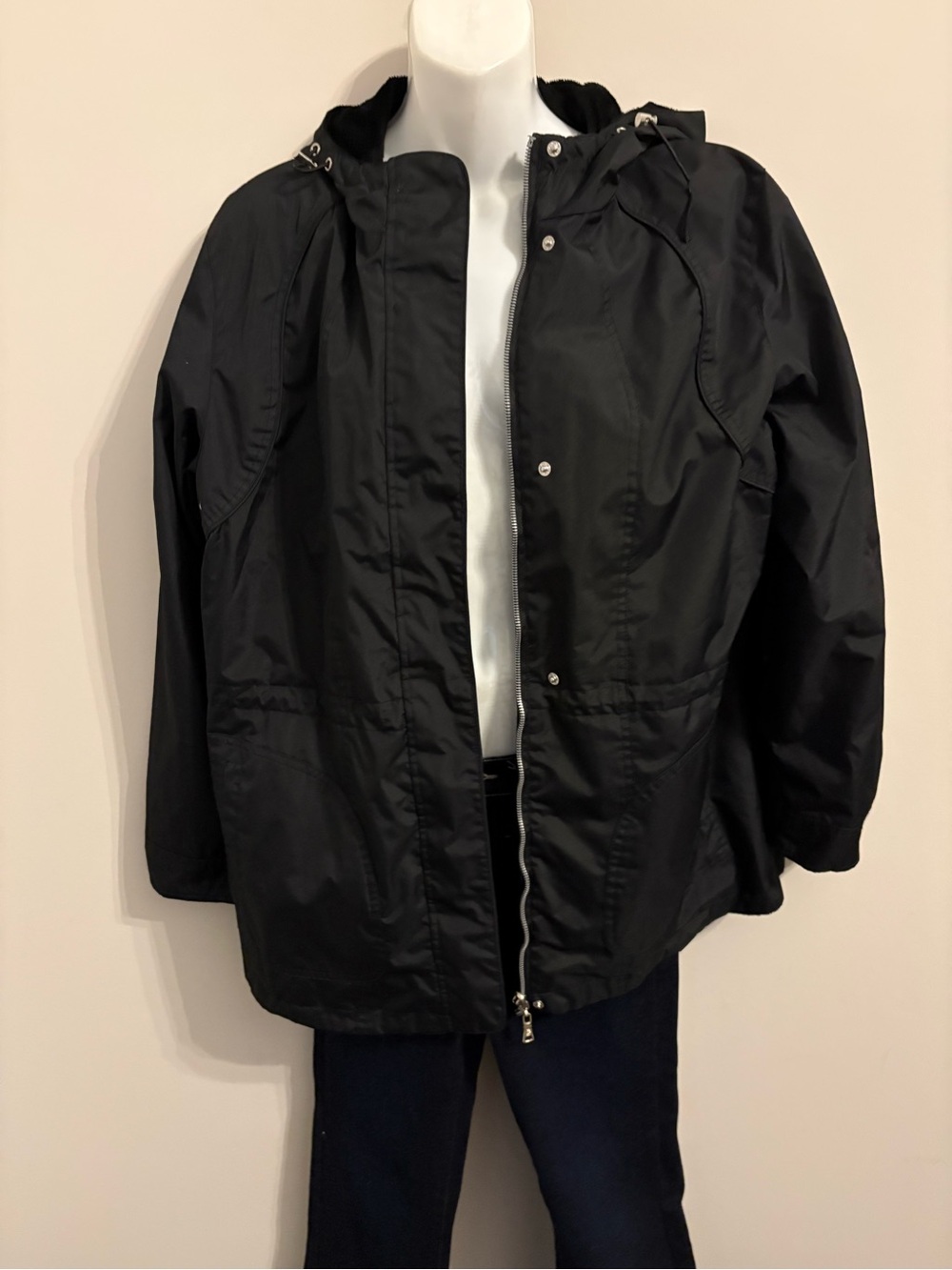 Women's Black Utility Hooded Jacket